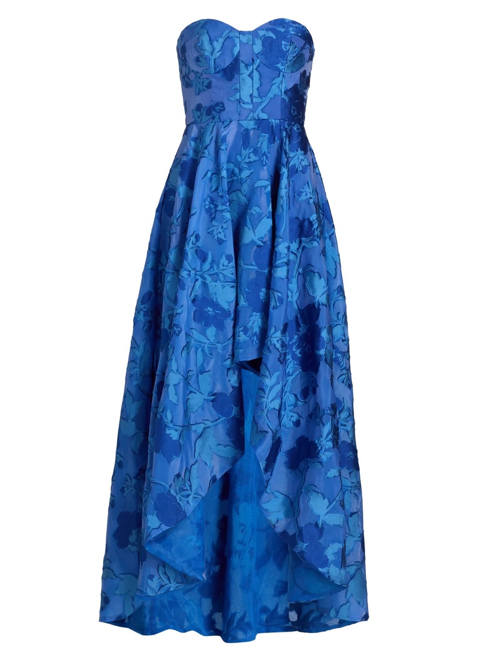 As It May Celia Royal Blue Strapless Jacquard High-Low Evening Dress - Picture 2 of 7